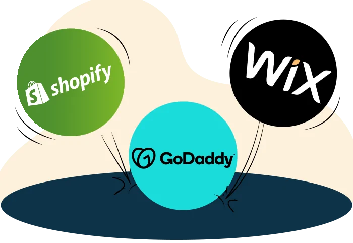 Shopify vs Wix vs GoDaddy section
